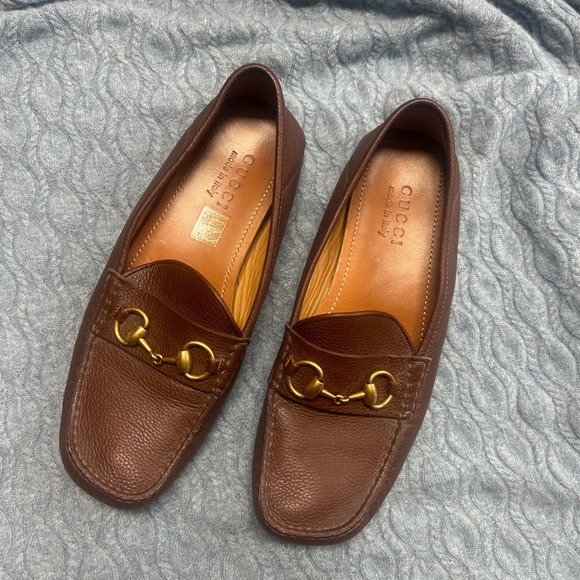Gucci Other - Gucci mens brown loafers slippers size 7 genuine leather